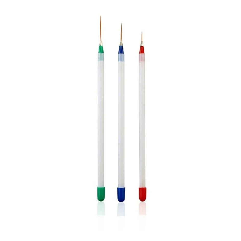 

3pcs/set New Nylon Hair White Plastic Handle Three Sizes Nail Brushes Liner