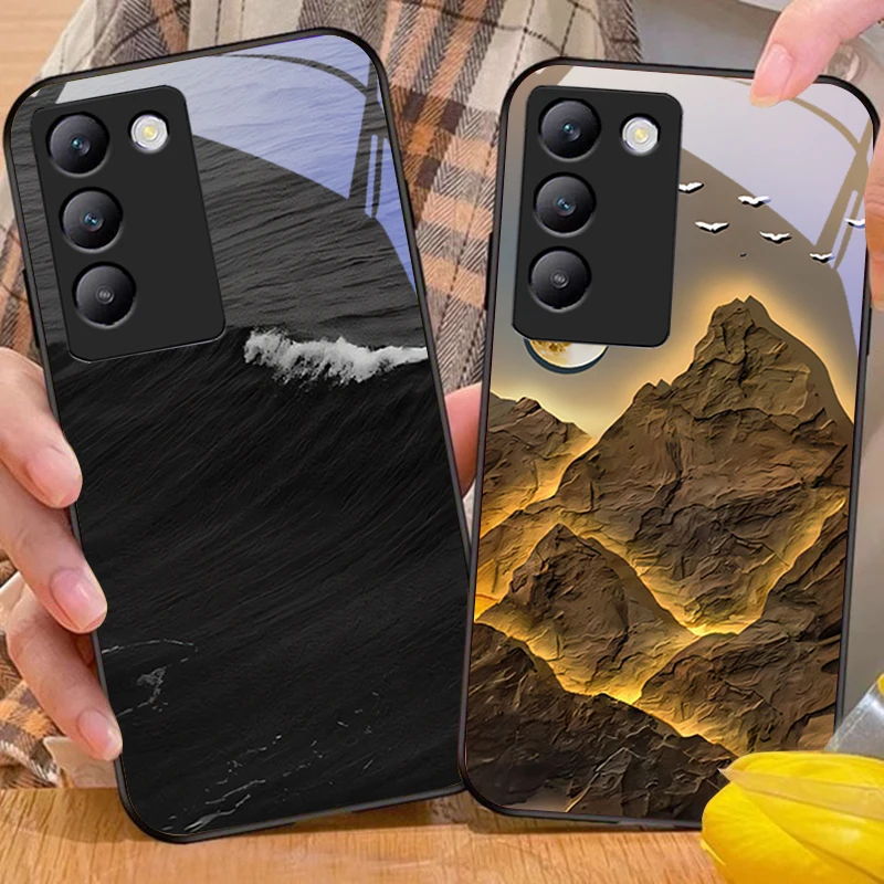 Red Fire Sunrise для Y72 33S 11 03 36 96 Lite 35 16 Iqoo 12 V40 SE 5G 29 40 21 30 X80 Pro Vivo Чехол телефона из