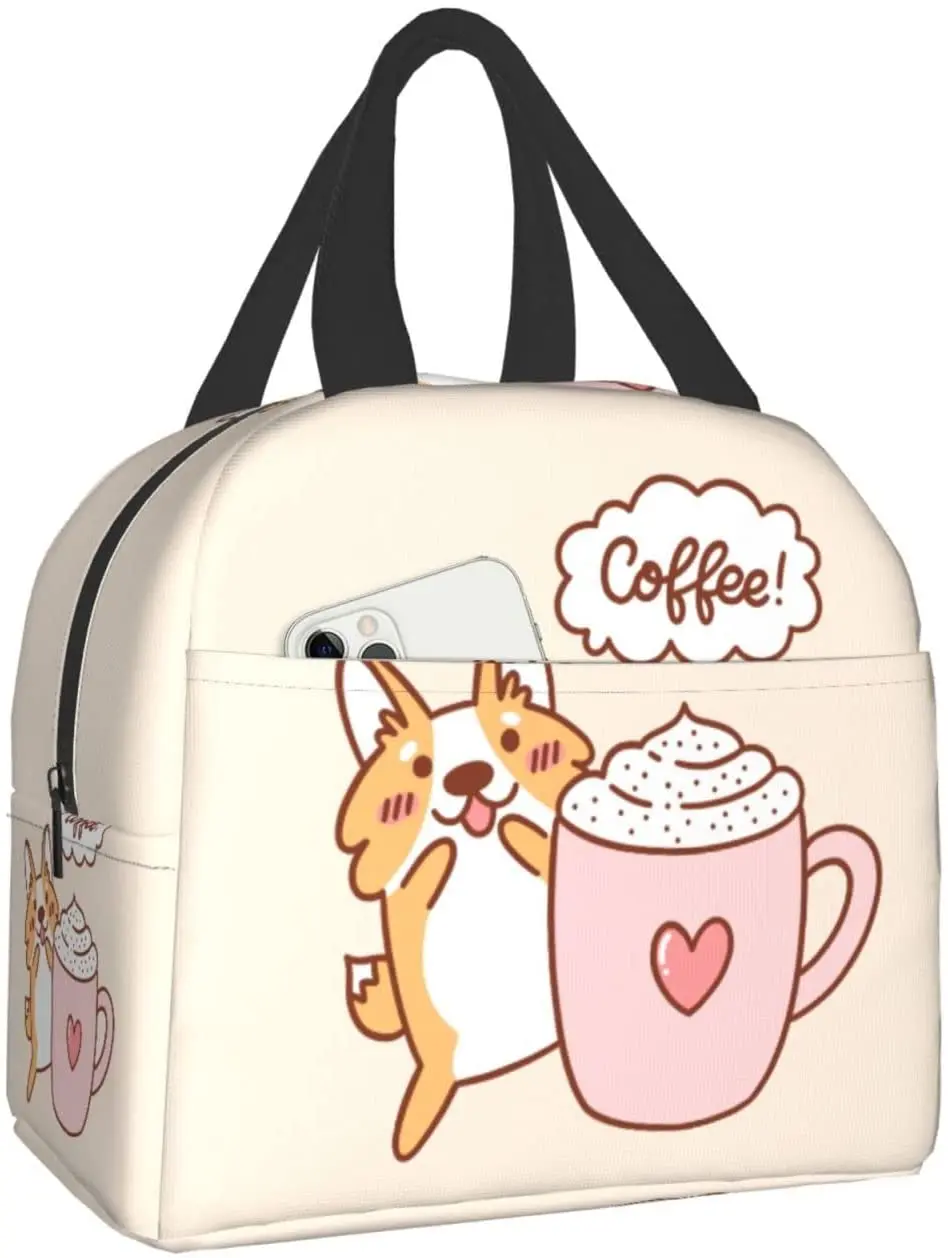 

Симпатичные милые корги собака и кружка кофе коробка для завтрака для путешествий пикника покупок работы еды для женщин мужчин взрослых