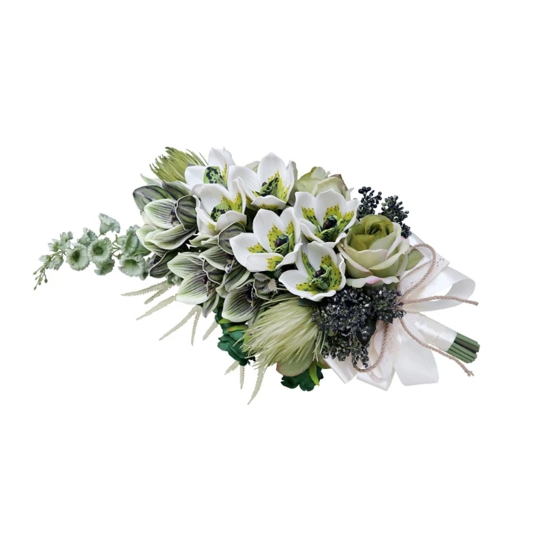 

Phalaenopsis Bride Artificial Bridal Bouquet for Wedding Ceremony Anniversary