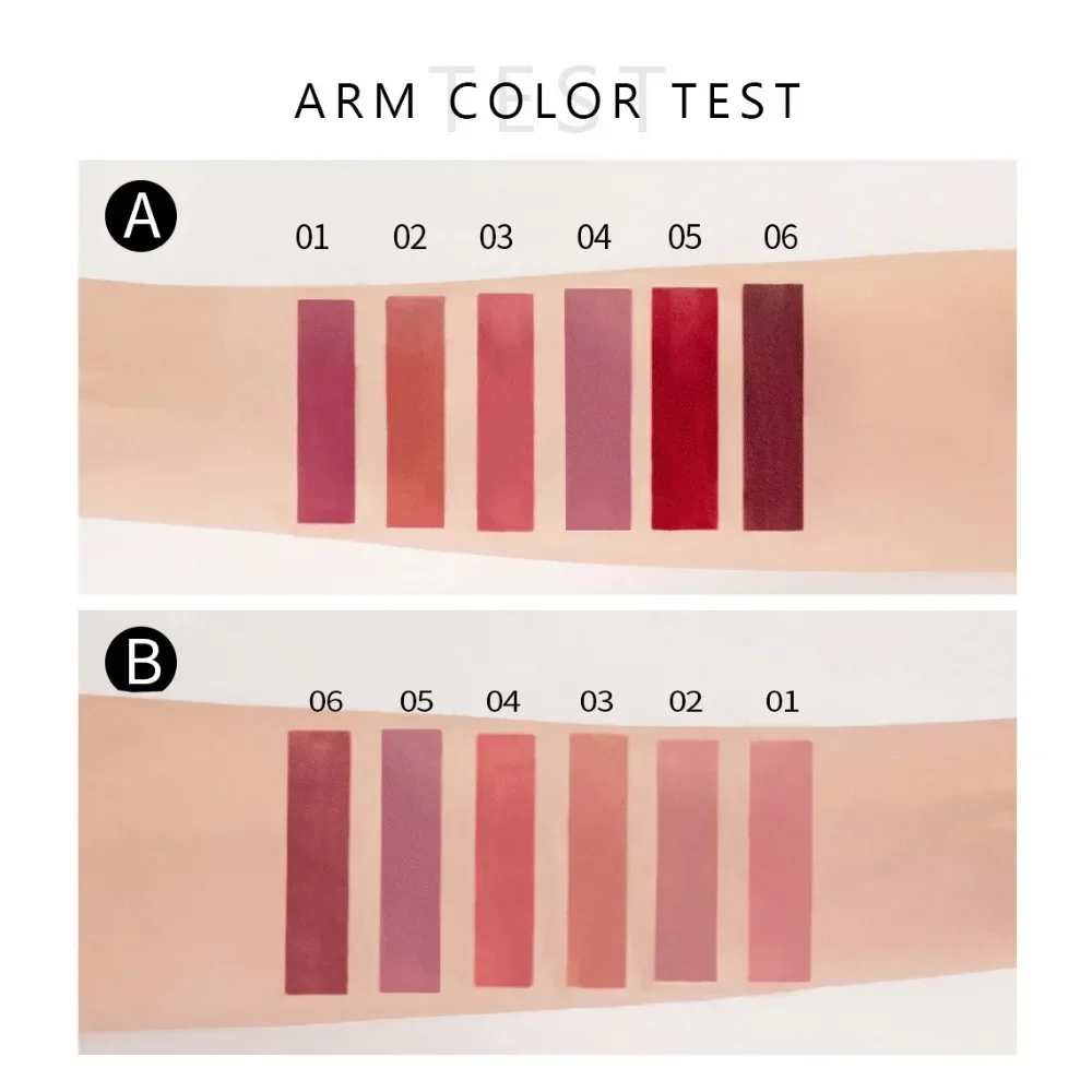 6 шт./набор антипригарная жидкая губная помада в подарочной коробке