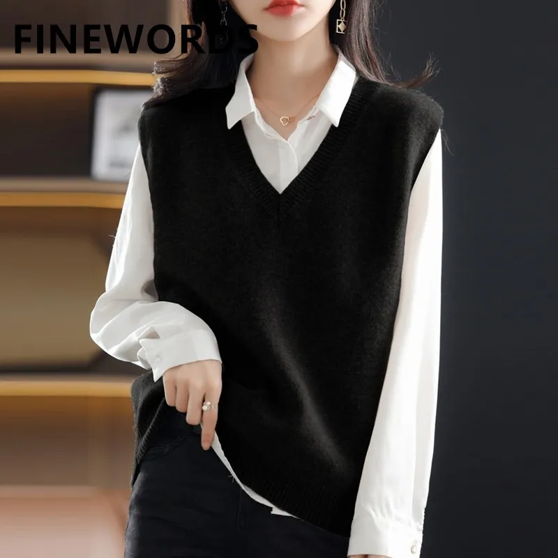 

Женский трикотажный жилет без рукавов, с V-образным вырезом