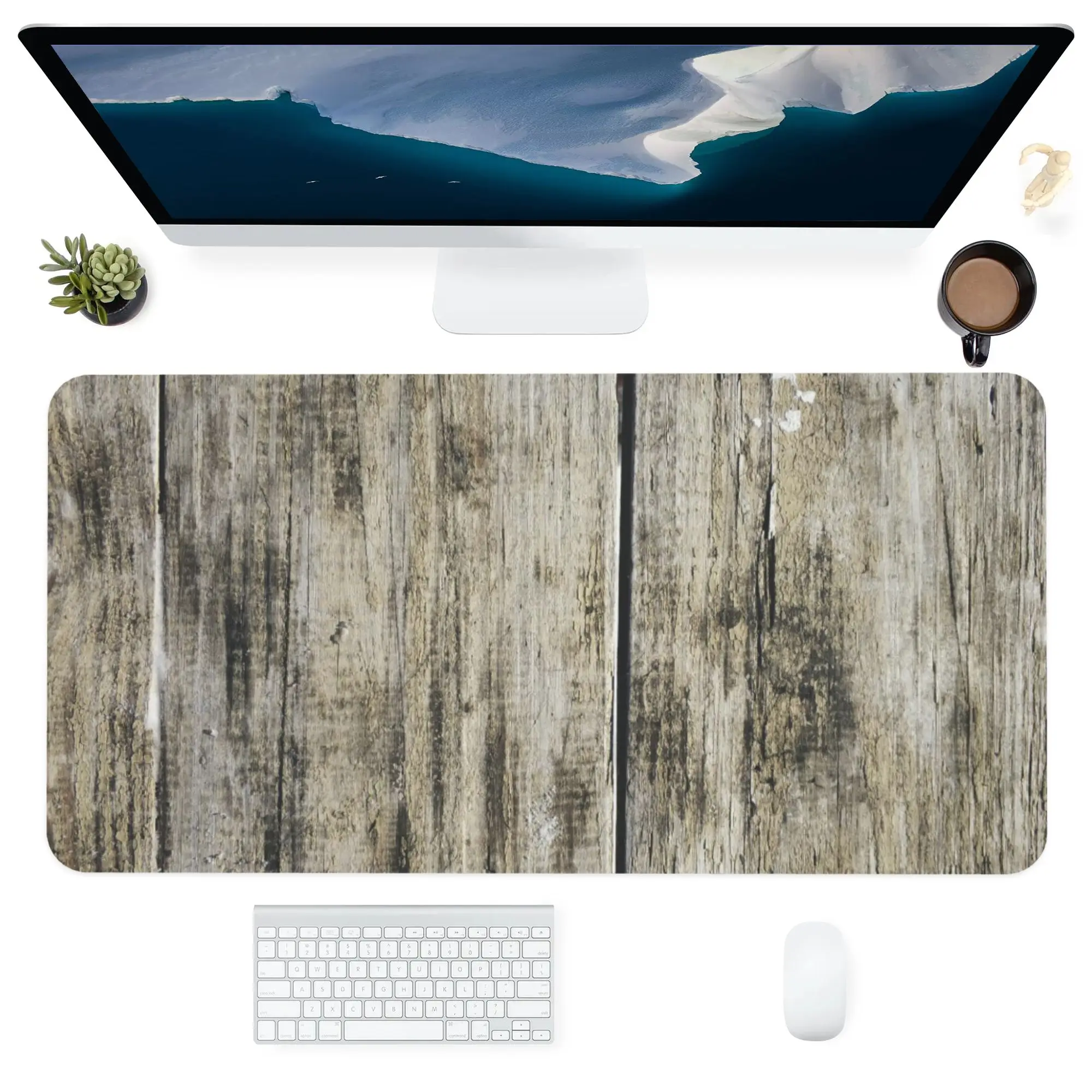 

Grey Wood Grain Nordic Style Small Mouse Pad for Computer Laptop Notebook Rectangle Non-slip Rubber Base Deskpad Table Mat