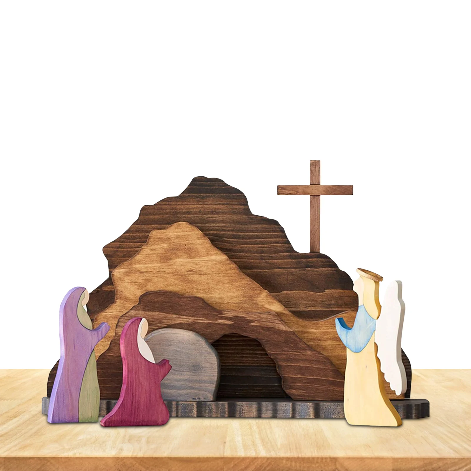 

Easter Scene Wooden Decoration Set Manger Creche Nativity Scene Montessori Inspired Ornament God Crafts Jesus Home Decor Wedding