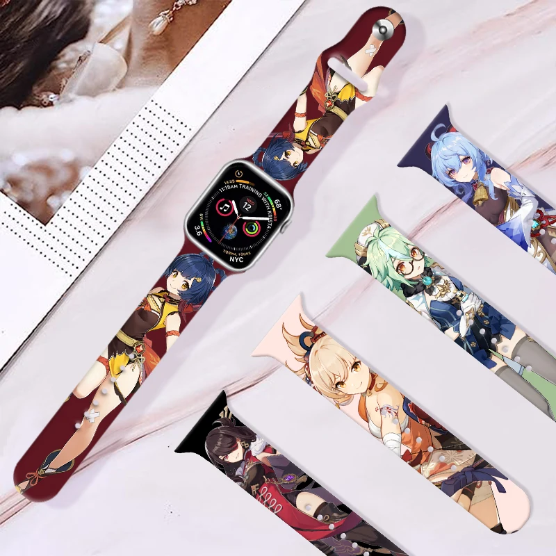 

Anime Original God Printed Strap for Apple Watch 8 7 6 SE 5 Silicone Band Replaceable Bracelet for iWatch 45mm 42mm 41mm 40mm