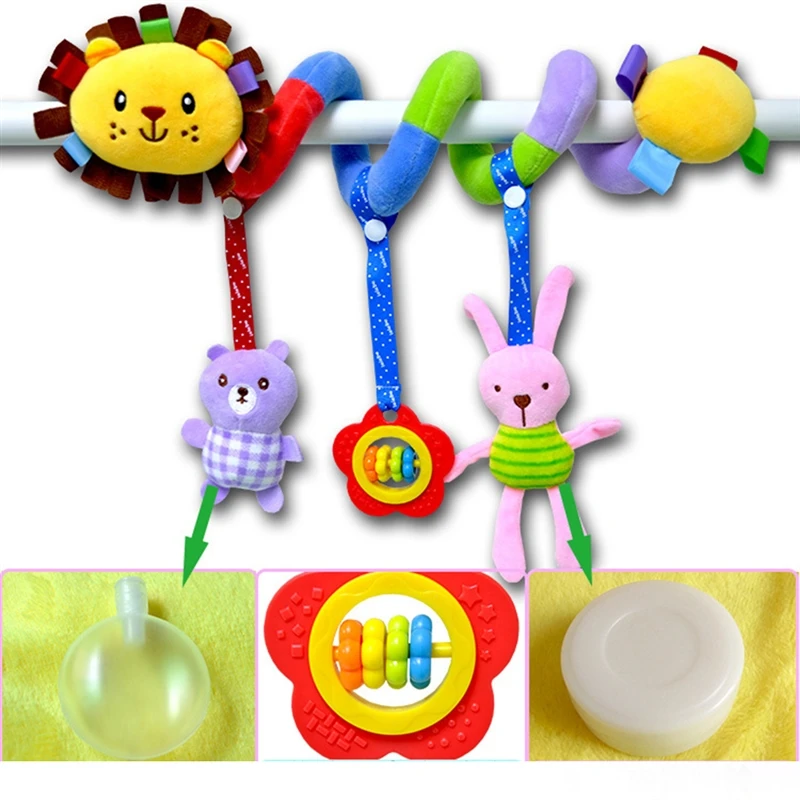 

1Pc Soft Infant Crib Bed Stroller Toy Spiral Baby Toys For Newborns Car Seat Hanging Educational Rattle Toy For Christmas Gift