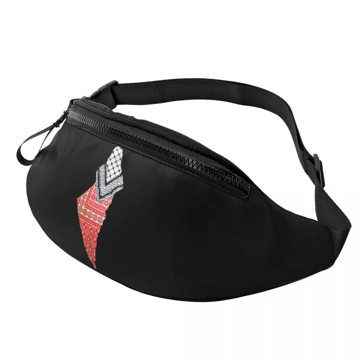 

Embroidery Palestinian Map Fanny Pack for Women Men Palestine Hatta Keffiyeh Crossbody Waist Bag Traveling Phone Money Pouch