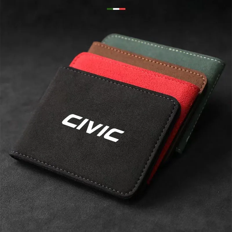 

Suede Car Driving Documents Auto Driver License Credit Card Bag Case Cover for CIVIC 10th 9th 8th 7th Gen 10 9 8 Car Accessories