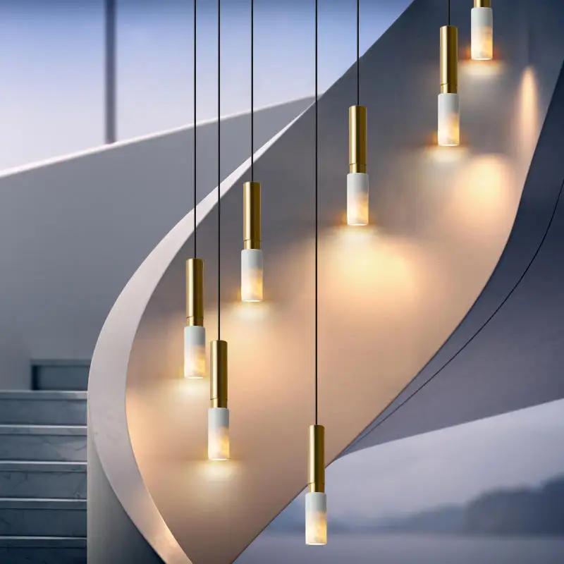 Креативные и индивидуализированные светильники для скандинавских роскошных вилл, вращающиеся лестницы, люстры для гостиной, спальни