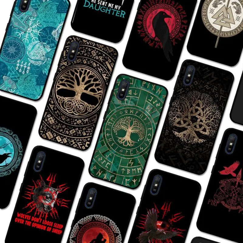 

Viking Vegvisir Odin Nordic Phone Case for Redmi 5 6 7 8 9 A 5plus K20 4X S2 GO 6 K30 pro