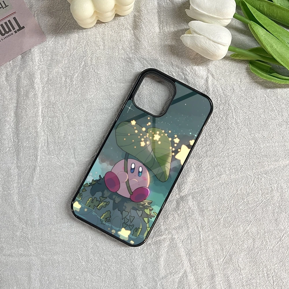 Милый чехол для телефона с игрой K-kirby Iphone 16 15 14 13 12 11 Pro Max Mini 8 Plus Se Xr X Xs Fundas Shell PC + из