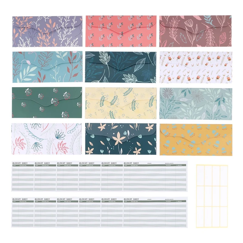 Конверты бюджетные ламинированные 12 упаковок система денежных конвертов для