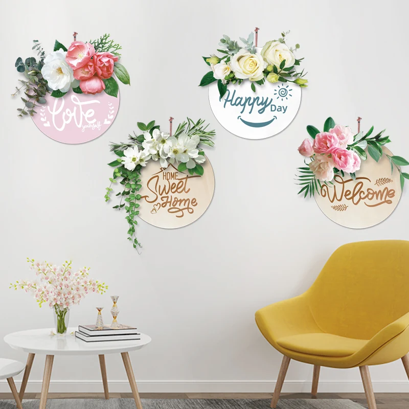 

[shijuekongjian] Flowers Wall Stickers DIY Plants Wall Decals for House Living Room Kids Bedroom Kitchen Wedding Decoration