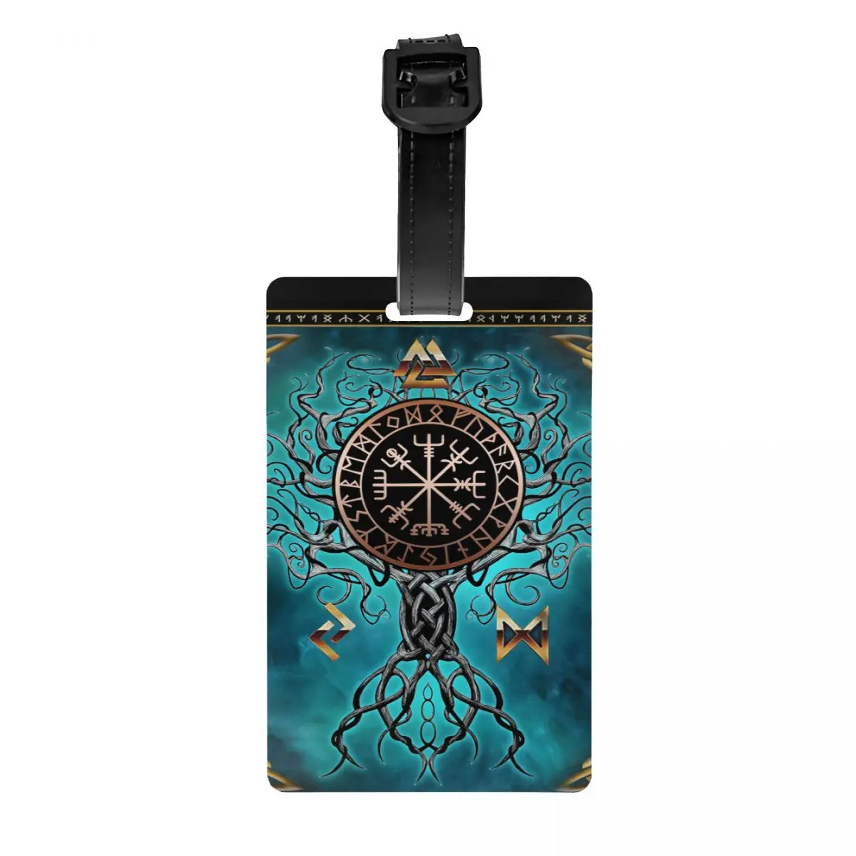 

Viking Yggdrasil Tree Of Life Luggage Tags Custom Vikings Valhalla Vegvisir Baggage Tags Privacy Cover Name ID Card