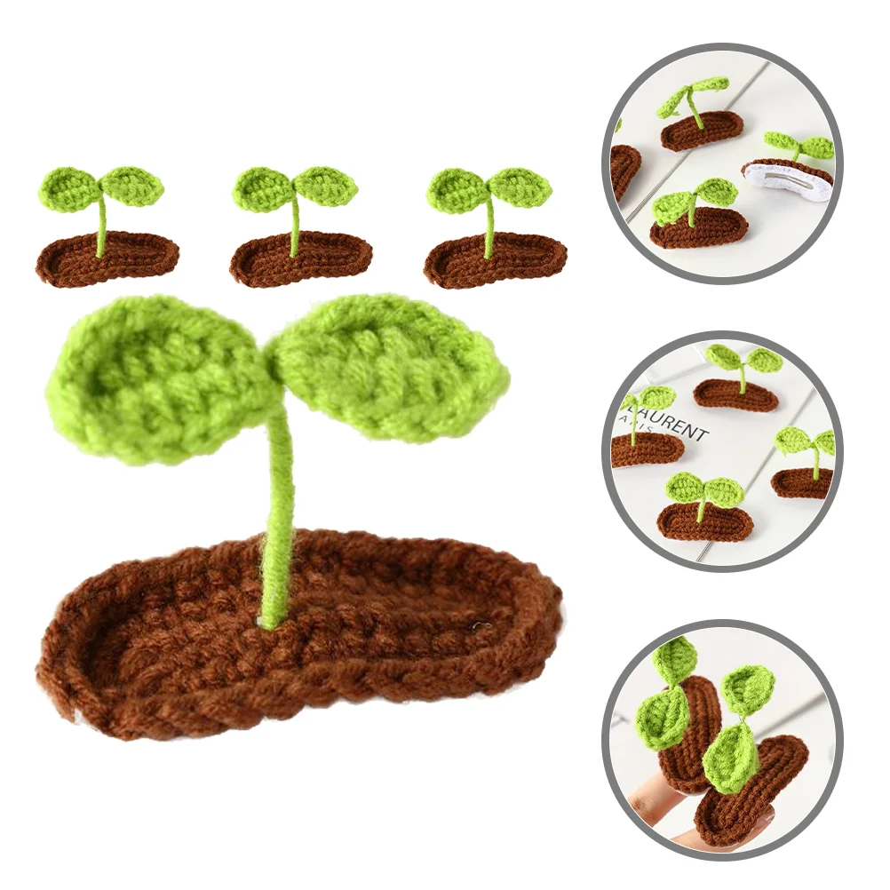 4 шт. заколки для волос девочек ручная работа трехмерная шпилька с ростками травы