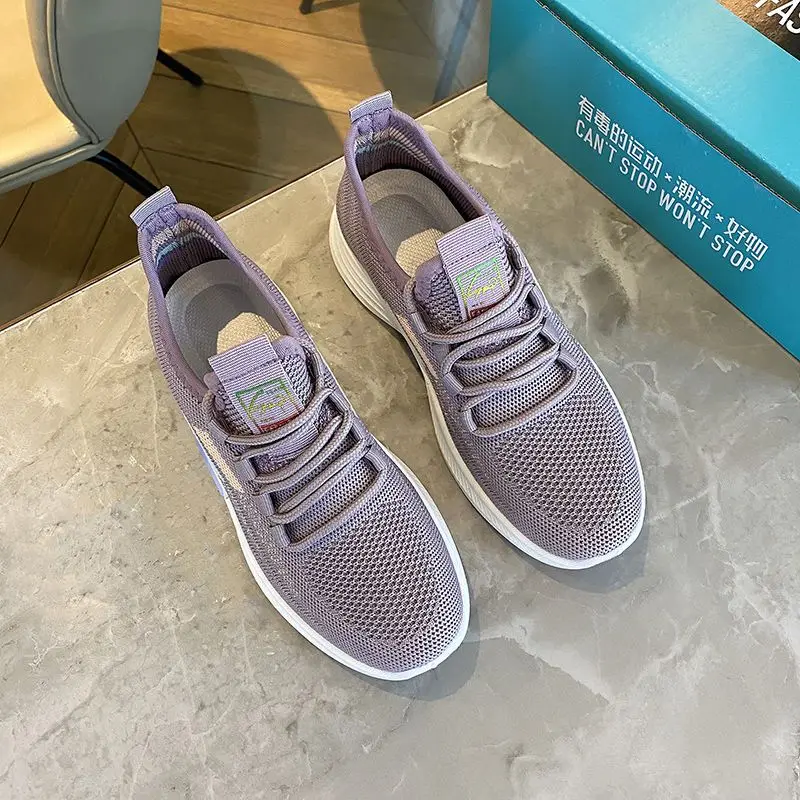 SneakersRunning shoes 2023 spring new breathable woven non-slip soft sole women's versatile little white shoes