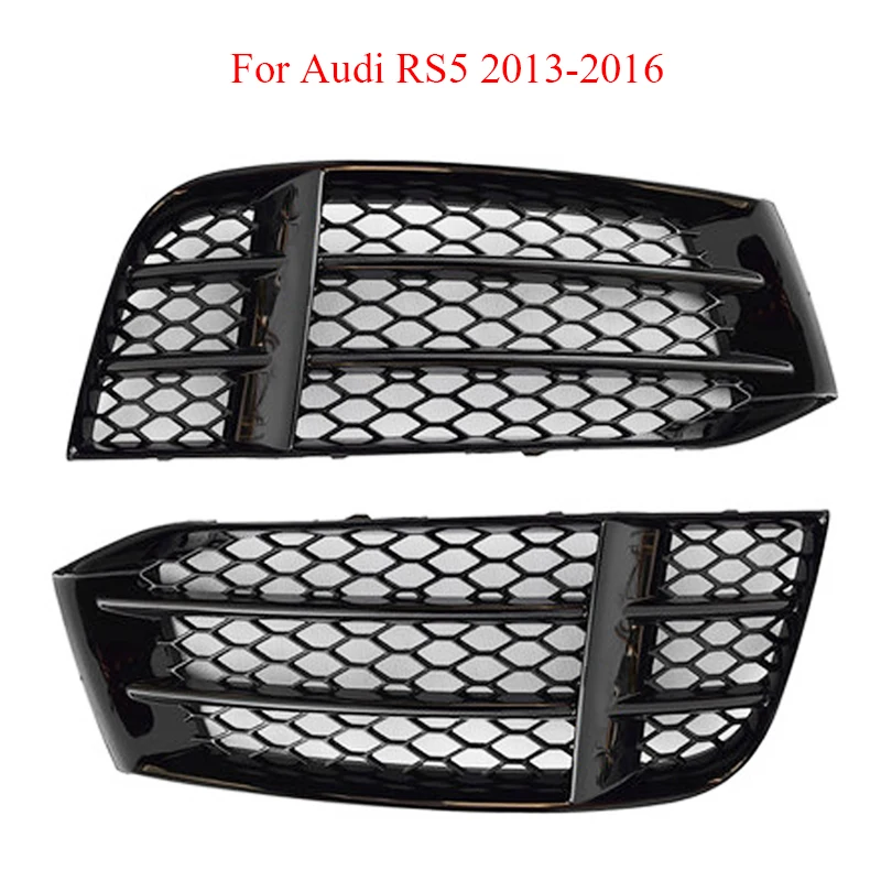 

Glossy Black Honeycombs Mesh Fog Light Grilles Grills Cover Fit for Audi RS5 B8.5 2013 2014 2015 2016 Car accessories