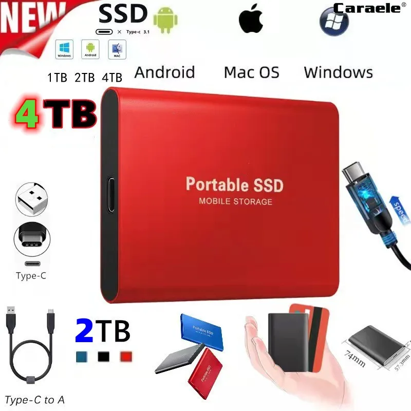 Original High-speed 4TB SSD Portable External Solid State Hard Drive USB3.0 Interface 2TB HDD Mobile Hard Drive For Laptop/mac 5 enlarge