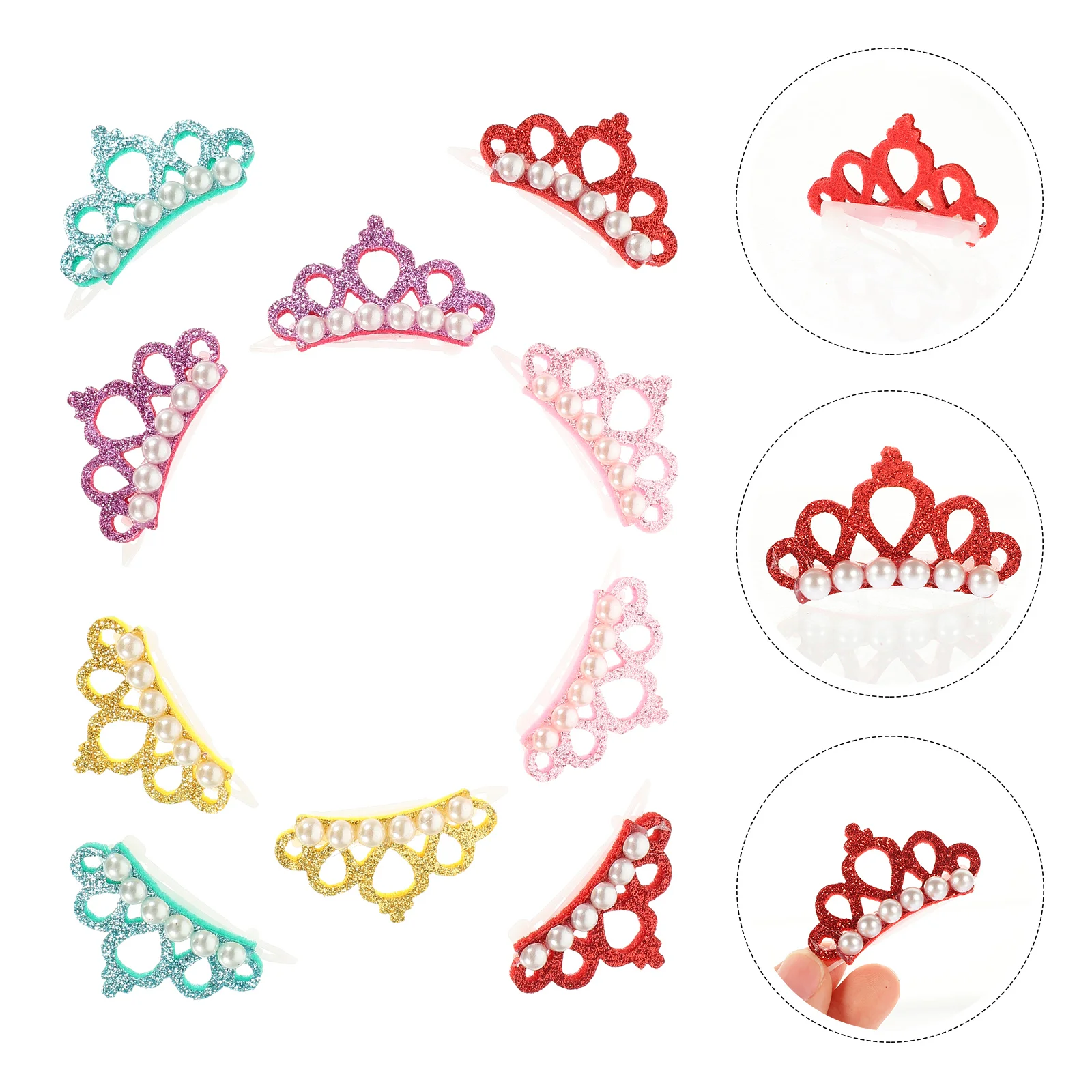 

10pcs Dog Hair Clips Crown Design Pet Dog Hairpins Pet Hair Decors Pets Headdress