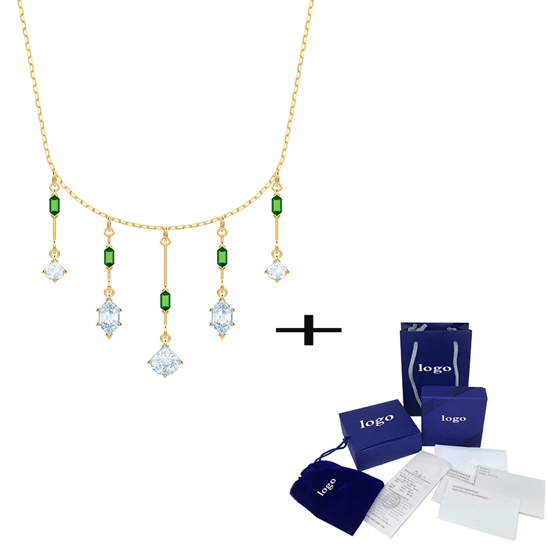 

Новое модное простое высококачественное женское ожерелье с золотыми кристаллами для девушки изысканное романтическое украшение на день рождения подарок