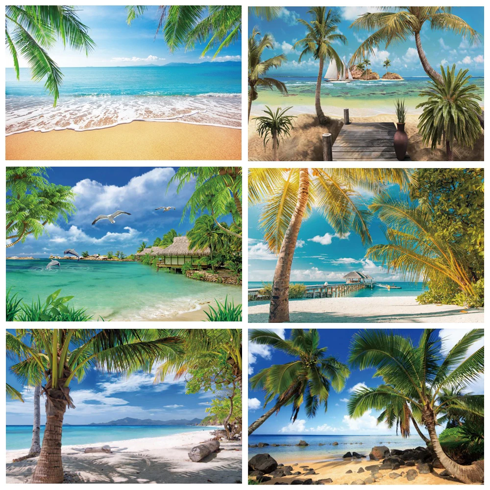 

Tropical Ocean Beach Sand Backdrop Photography Summer Seaside Wedding Baby Birthday Bridal Shower Party Background Photo Studio