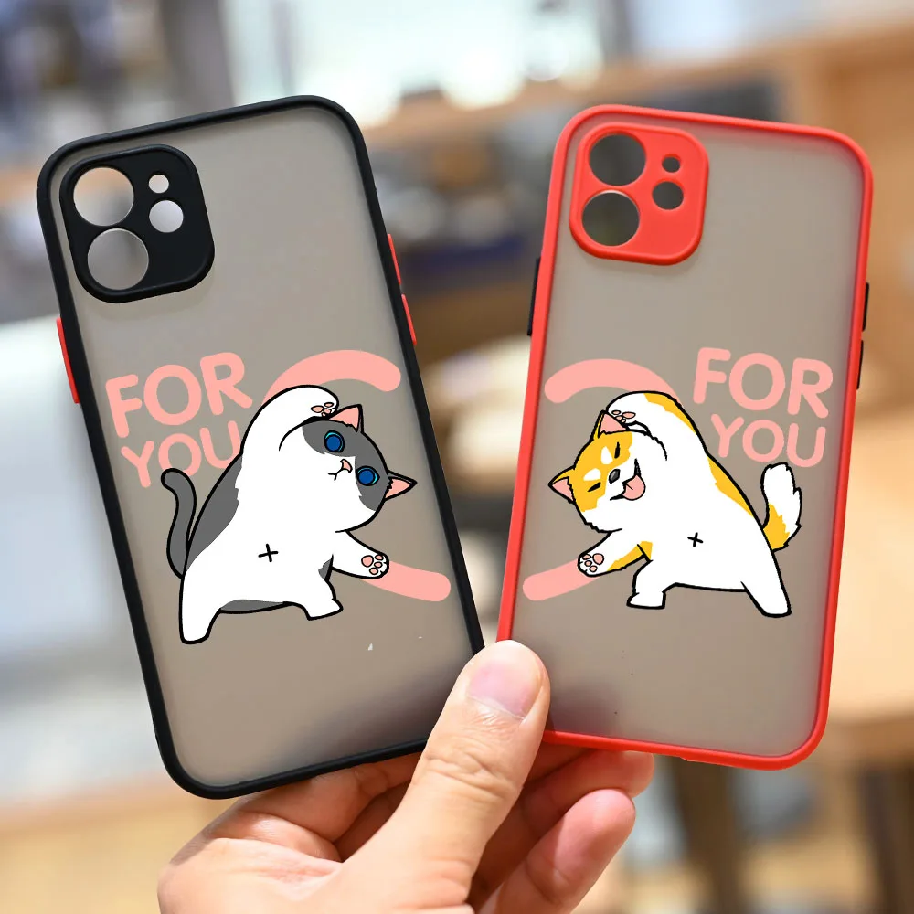 

NEW Lovely Cute Cartoon Dog Pattern Shockproof Matte Phone Case for iPhone 11 12 13 Pro Max X XS XR 6 6s 7 8 Plus SE2 Mini
