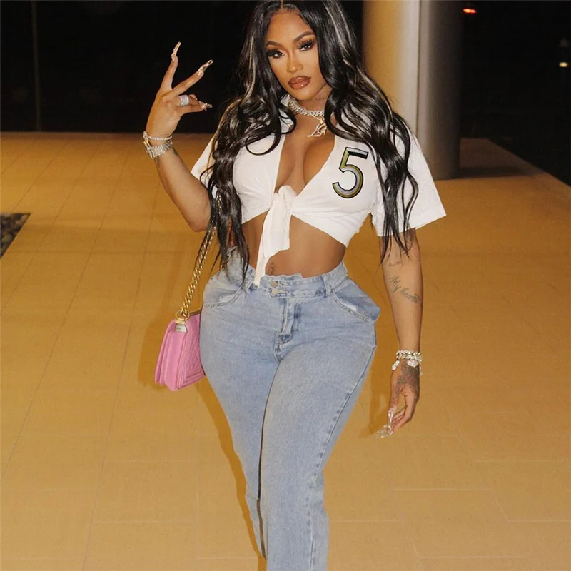 

Y-L Casual Women Summer Letter Embroidery Cotton T-Shirt Fashion Short Sleeve Loose Cardigan Crop Tops Hot Girl Wild Streetwear