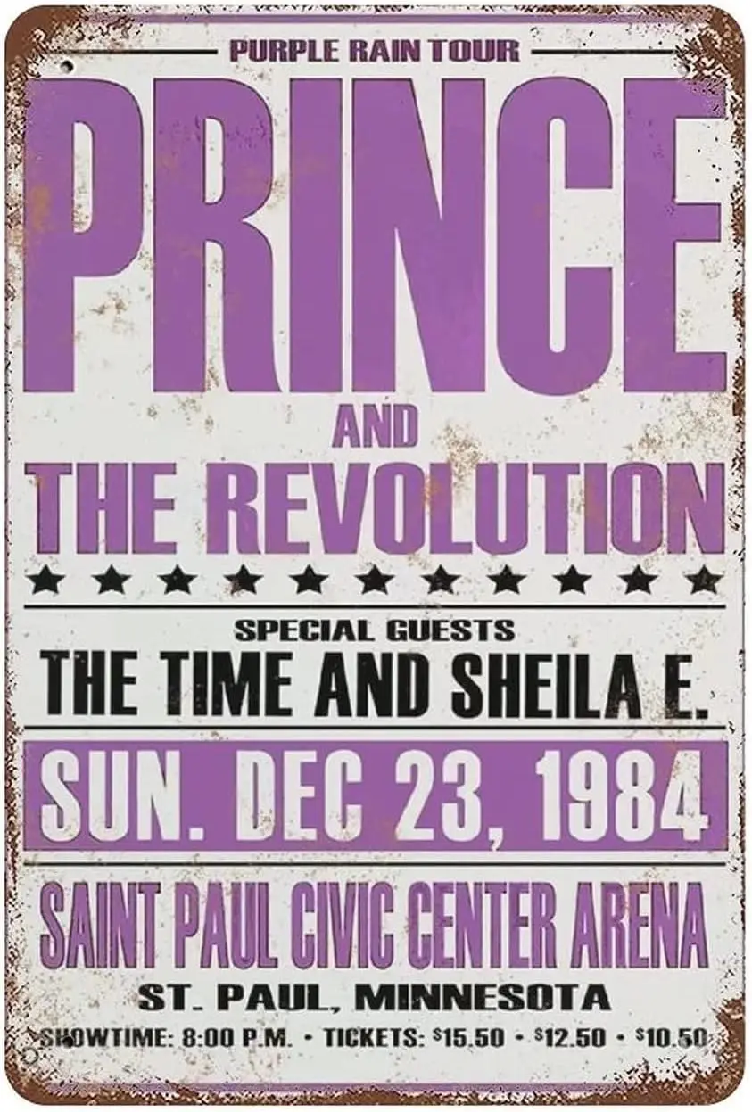 ddu 1984 Prnce n Snt Pul Retro Wll Decor ntque Tn Sgn Vntge dvesng Metl Frmhouse Coffee Shop Street Grden Grge Door