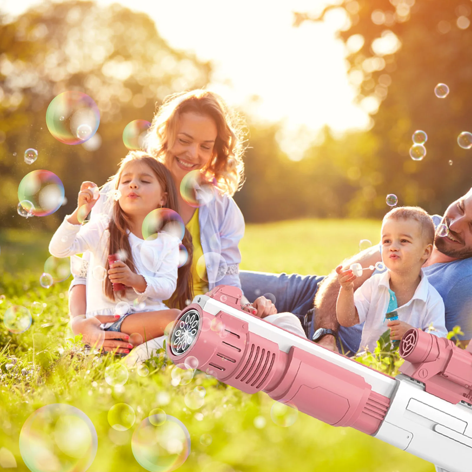 

Summer Soap Water Bubble Maker 10-Hole Automatic Spray Bubble Machine Kid Handheld Electric Bubbles For Kids Children Toys