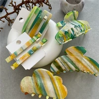 summer fashion new yellow green color acetate hairpin hair clip claw geometry small fresh cloud crescent keel hair shark clip