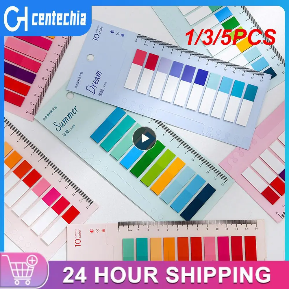 

1/3/5PCS Index Tabs With Ruler Writable File Tabs Flags Colored Page Markers Labels For Reading Notes Books School Office