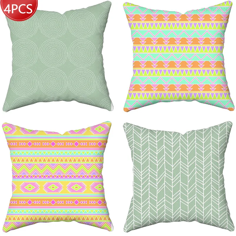 

Розовая подушка для дивана 45*45 см, геометрический дизайн, Женская декоративная маленькая подушка, наволочка для автомобильной подушки, наво...