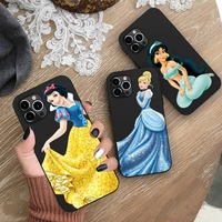disney princess ariel snow white phone case for iphone 13 12 11 pro mini xs max 8 7 plus x se 2020 xr silicone soft cover