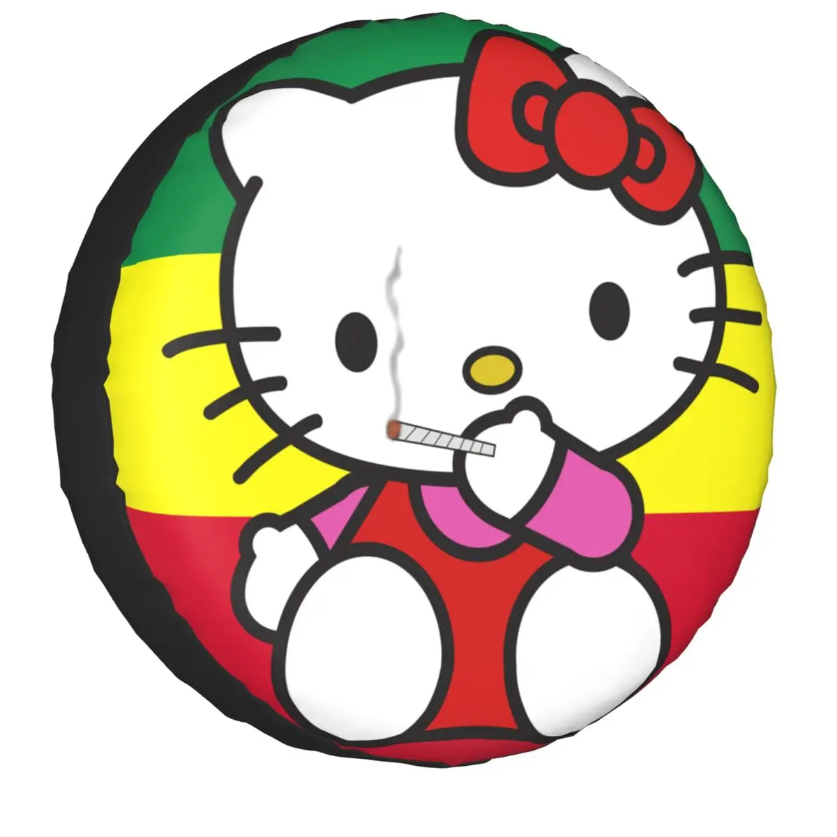 

Kitty White Cat Cartoon Anime Spare Wheel Cover for Jeep Hummer 4WD Trailer Custom Tire Protector 14-17 Inch