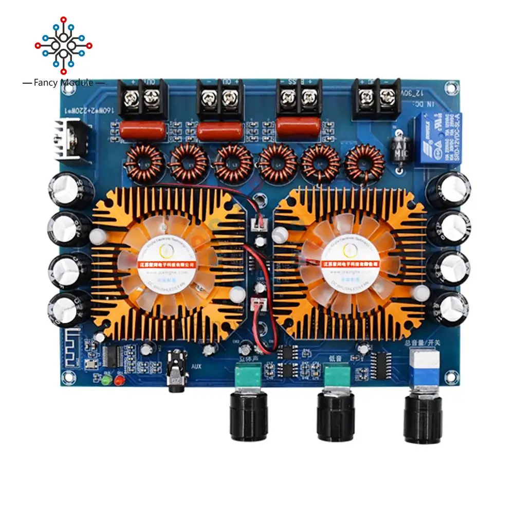 

TDA7498E Bluetooth 5.0 Digital Power Amplifier Board 160W*2+220W Stereo 2.1 Channel Amp DC32V I4-013