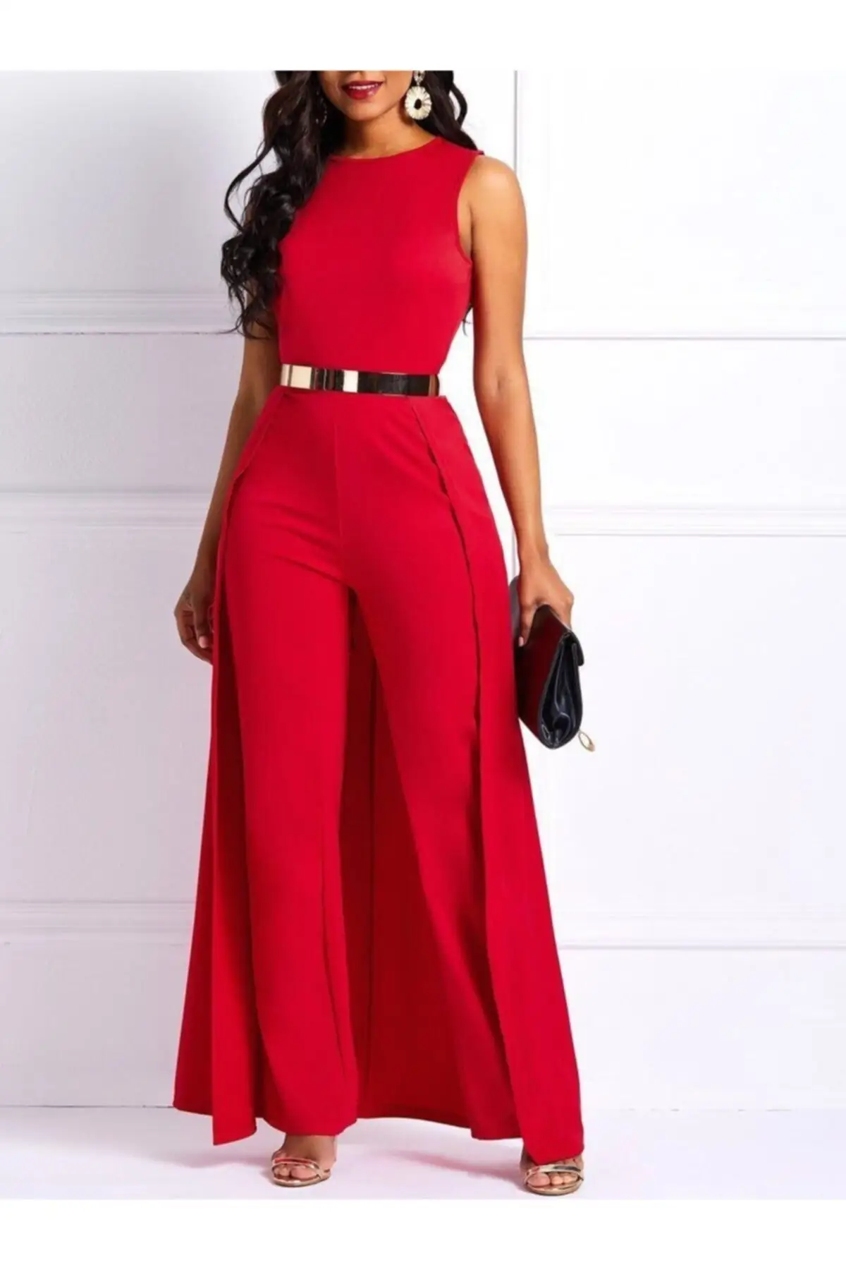 

Women's Overalls Red Style Hot Casual Sleeveless Loose Baggy Trousers Jumpsuit Pants Romper Jumpsuit Jumpsuit Pants Romper Jumpsuit