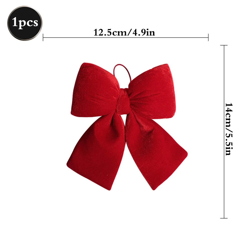 

Рождественские украшения, бархатный красный бант, подвесные украшения, сделай сам, подвеска в виде рождественской елки, бант для праздника, Navidad, товары для украшения дома