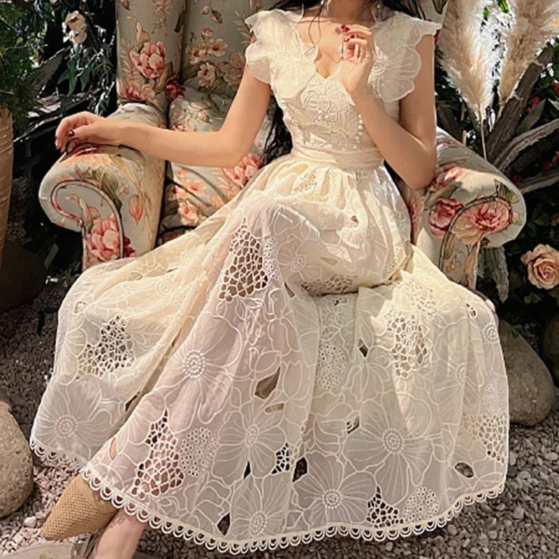 Женское винтажное платье без рукавов летнее абрикосового цвета с V-образным