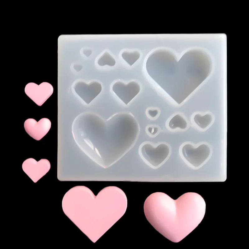 DIY Various Size of  Heart Shaped Silicone Epoxy Resin Mold Jewelry Accessories Jewelry Tools