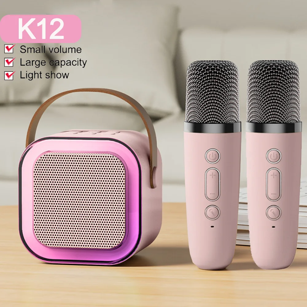 Портативный динамик K12 Bluetooth 5 3 па 2 беспроводных микрофона