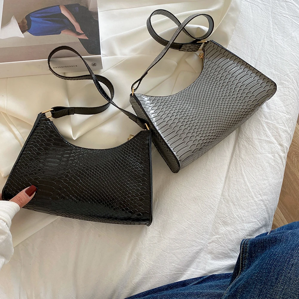 

Изысканные женские сумки для подмышек из искусственной кожи, женская сумка на молнии с рельефным рисунком, однотонная сумка для подмышек