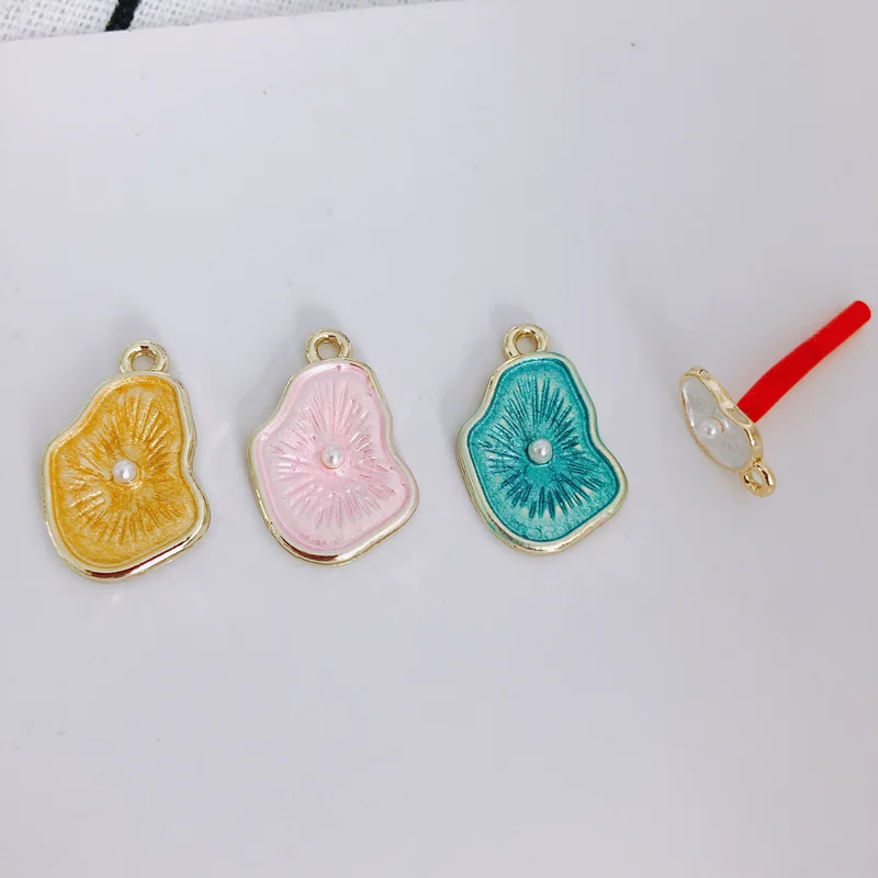 

Fashion Alloy Plating Simple Pear Shape Pendant Inlaid Pearl Flower Color Stud Earring Necklace Charms