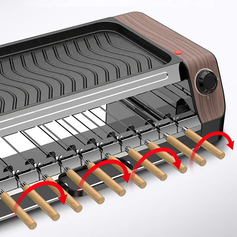 household automatic rotating smokeless home barbecue hot dog automatic rotating barbecue machine mutton skewers barbecue machine free global shipping