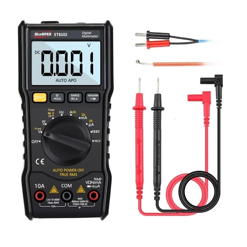 

WINAPEX Digital True RMS Multimeter 6000 Counts NCV Tester AC DC Current Voltage Resistance Frequency Capacitance Test Voltmeter