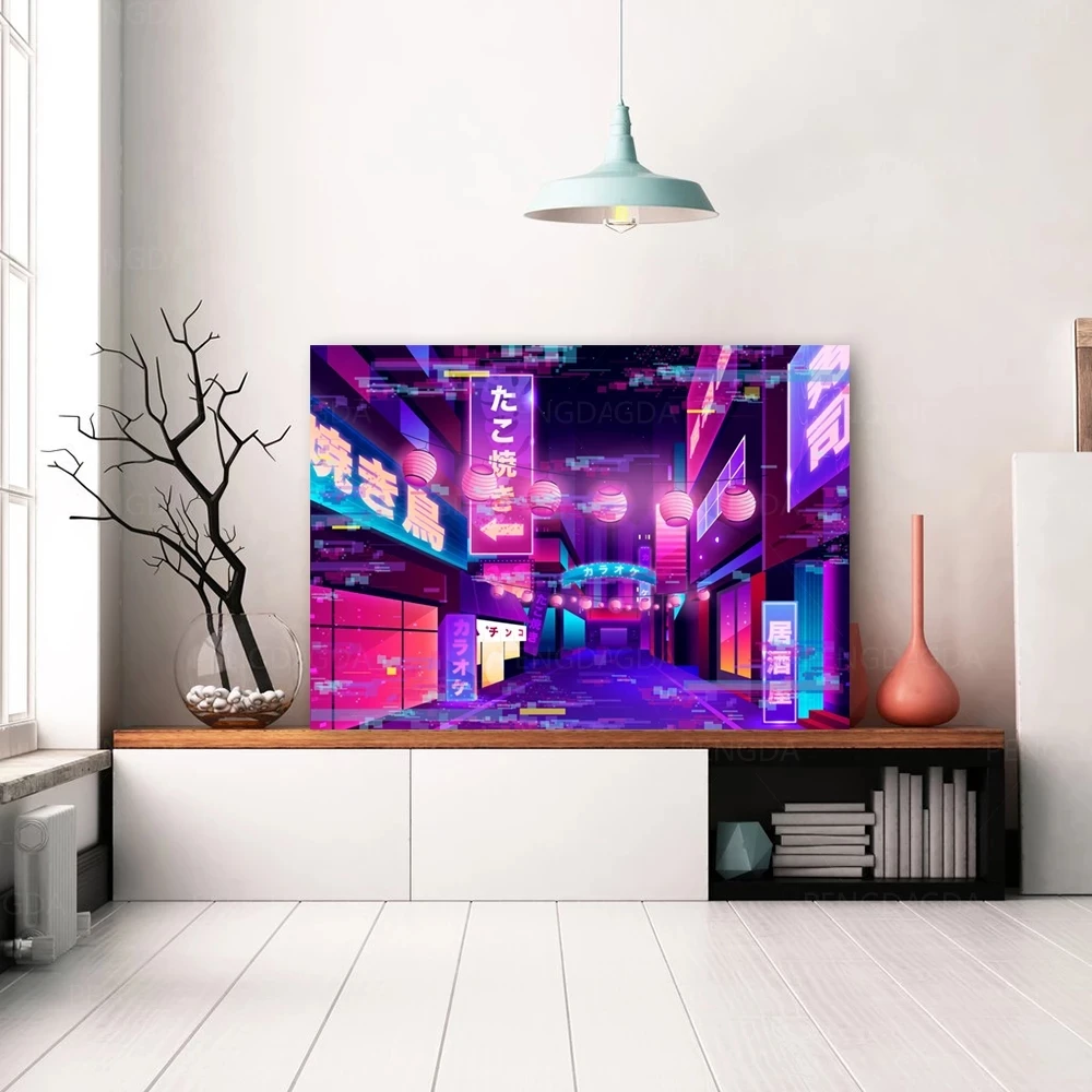 

HD Print Paintings Home Decoration Canvas Japanese Street Poster Modular Pictures Modern Landscape Living Room No Frame Wall Art