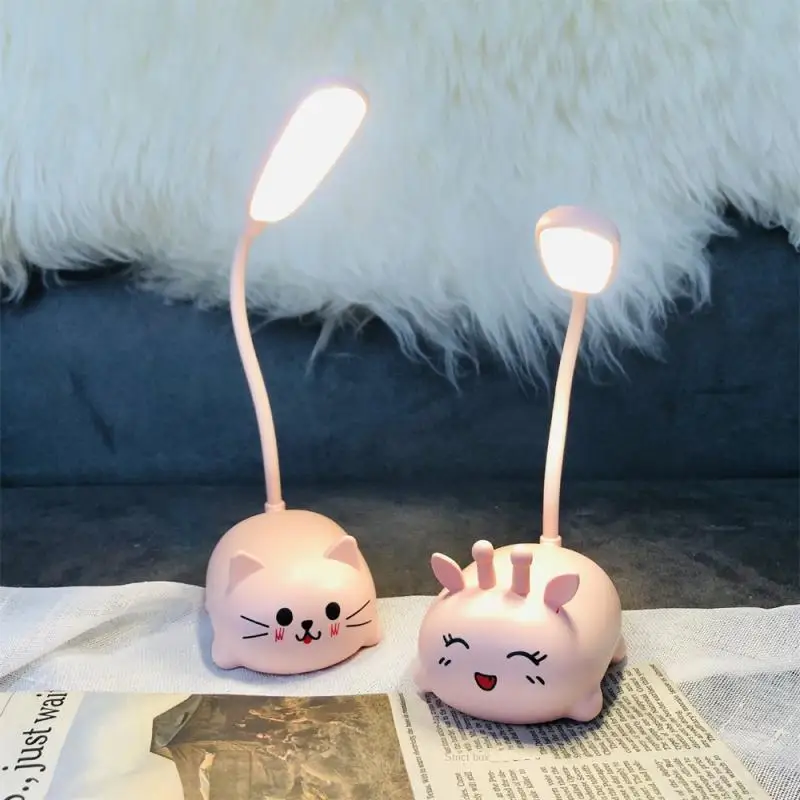 Usb Recharge Battery Night Light  Cartoon Cute Pet Table Lamps Child Eye Protection Reading Book Lamp Bedside Bedroom Sleep Lamp