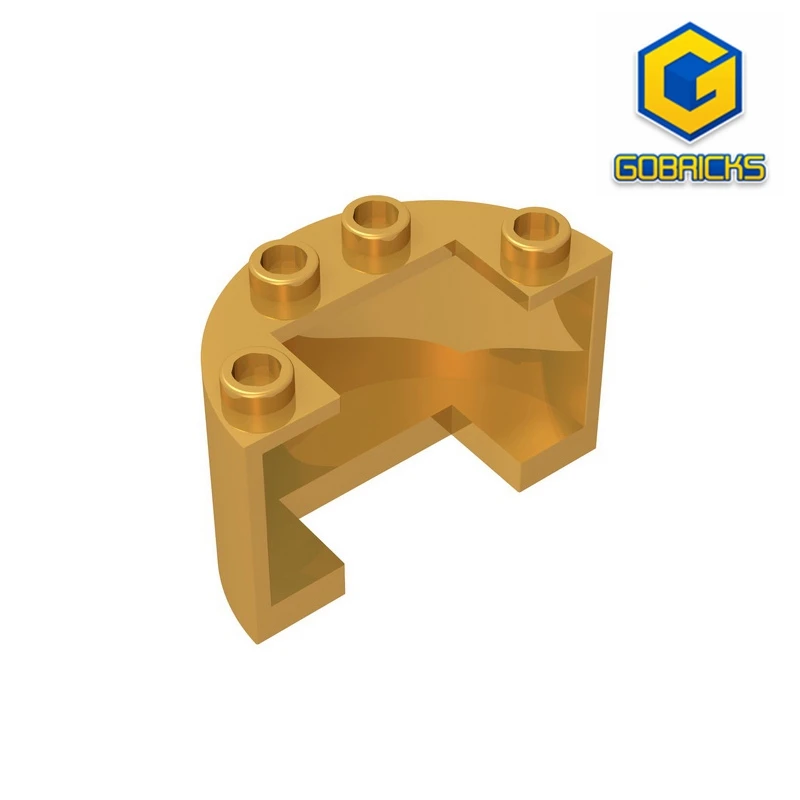 Строительные блоки gobrick технические цилиндры половина 2x4x2 с вырезами 1x2