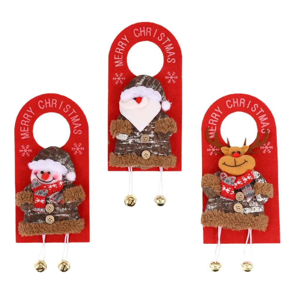 

Door Christmas Hanging Hanger Burlap Ornament Handle Decor Chic Adornment Pendant Santa Claus Sign Snwoman Knob Ornaments