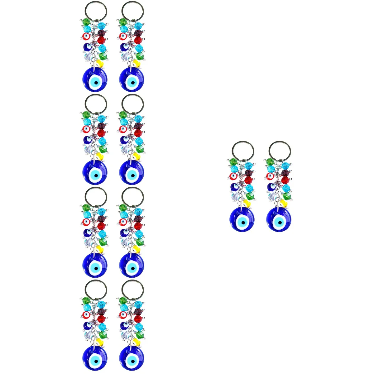 

10 pcs Novel Stylish Key Chain Turkish Greek Pendant Decorative Evil Eye Char