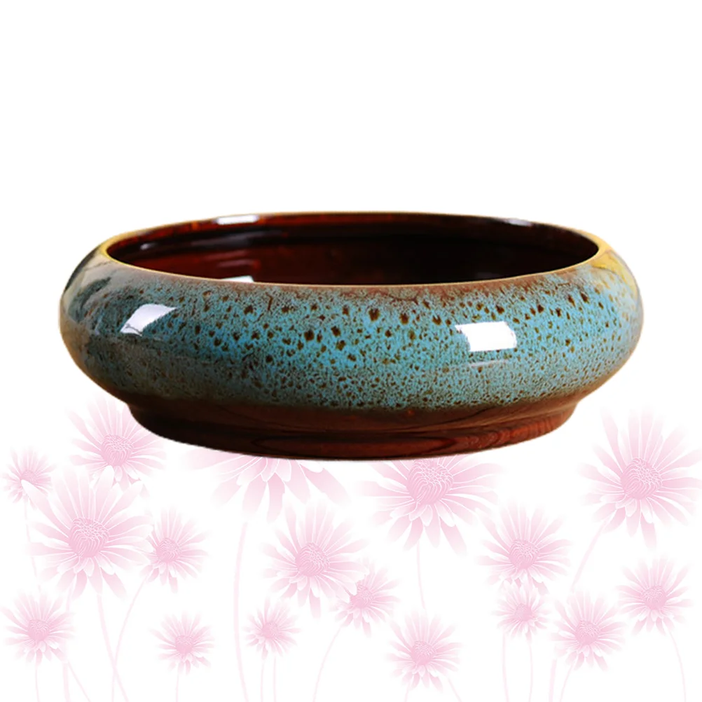 

Ceramic Pots Planter Succulent Pot Bowl Bonsai Hydroponic Flower Lily Container Tree Vintage Water Gardening Outdoor Round